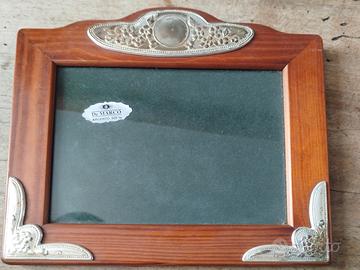 cornice portafoto legno e argento 925