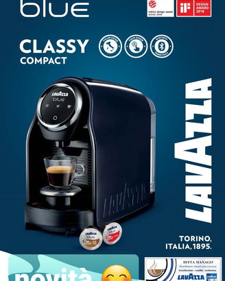 Nuova Macchina caffè Lavazza blue in black compact