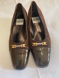 Scarpe donna in pelle scamosciata marrone n. 36