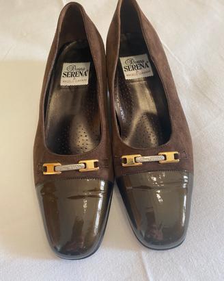 Scarpe donna in pelle scamosciata marrone n. 36