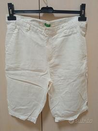 Pantaloncino in lino bianco