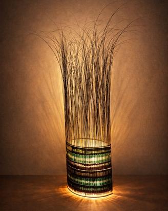 Lampada da terra disegn etnico boho artigianale