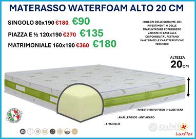 MATERASSO WATERFOAM - 20 CM - RIVESTIMENTO ALOE