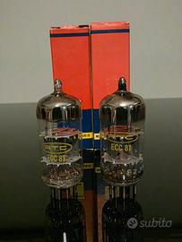 Coppia sel valvole NOS Mullard RTC Blackburn ECC81