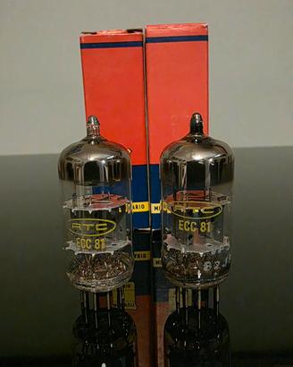 Coppia sel valvole NOS Mullard RTC Blackburn ECC81