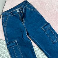 Jeans cargo blu