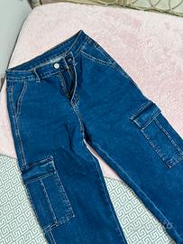 Jeans cargo blu