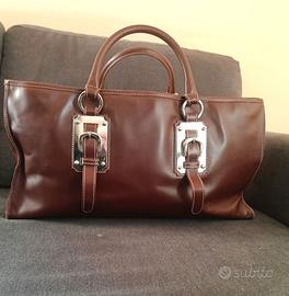 Borsa pelle marrone, made in Italy Gianfranco Sist