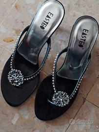 Sandali neri con strass – NUOVI mai usati