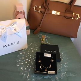 MARLÙ collana oro donna luna e stelle gioiello ori