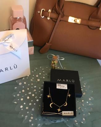 MARLÙ collana oro donna luna e stelle gioiello ori
