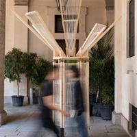 Installazione artistica in legno-Milan Design Week