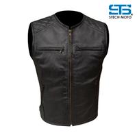 Gilet Moto in Pelle Uomo Vintage Custom Café Race