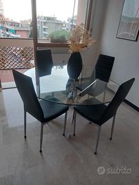 Set 4 sedie nere ecopelle