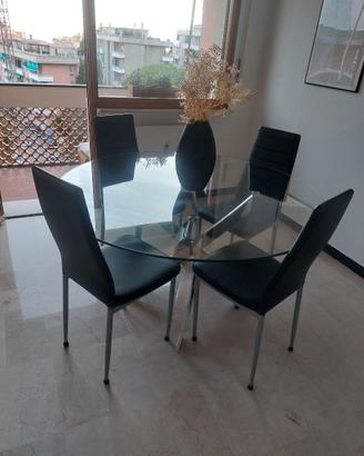 Set 4 sedie nere ecopelle