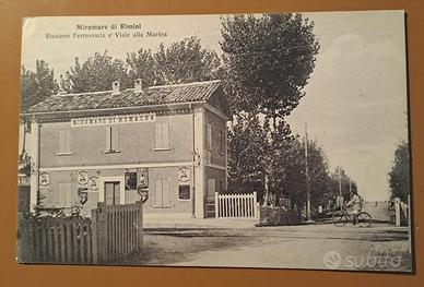 Cartolina Miramare (Rimini) stazione