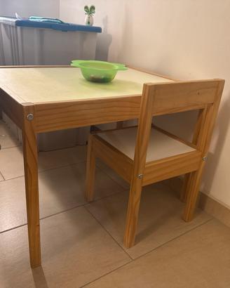 Tavolo e sedia per bambini