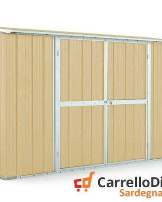 Casetta in lamiera per esterno 307x100cm beige