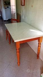 tavolo piano simil marmo gambe  75x125