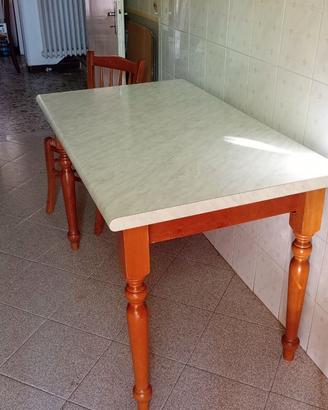 tavolo piano simil marmo gambe  75x125