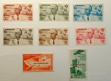 Colonie 1934 Cirenaica Posta aerea e Mondiali 