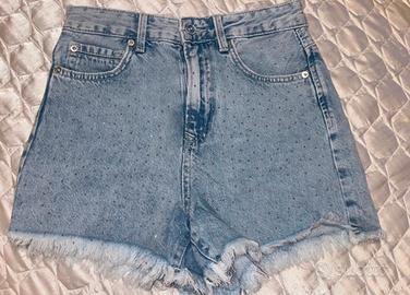 Pantaloncini jeans brillantinati
