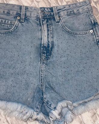 Pantaloncini jeans brillantinati