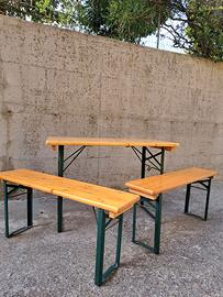 set birreria tavolo (60 cm x 110 cm) e due panche