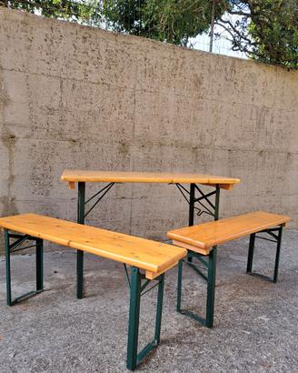 set birreria tavolo (60 cm x 110 cm) e due panche