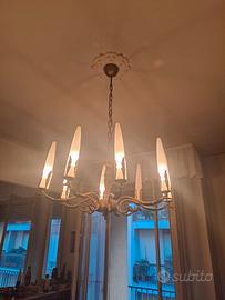 Lampadario classico 8 luci in ferro dorato