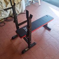 Panca piana pieghevole e bilanciere