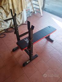 Panca piana pieghevole e bilanciere