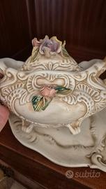 Zuppiera ceramica artigianale vintage in stile ita