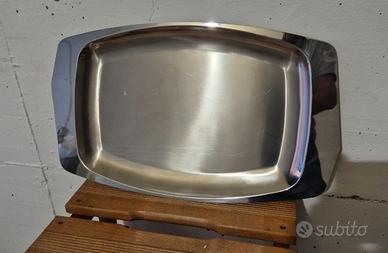Vassoio Rettangolare Vintage in Acciaio Inox 