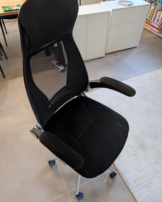 sedia da ufficio / scrivania. base metallo 5razze