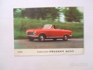 DEPLIANT AUTO COUPE' CABRIOLET PEUGEOT 204 ANNO 68