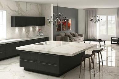 Gres Calacatta oro effetto marmo lucido