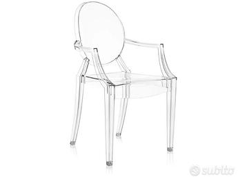 sedia poltroncina con braccioli in policarbonato