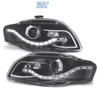 FARI AUDI A4 B7 04-08 LUCE DIURNA DRL SFONDO NERO
