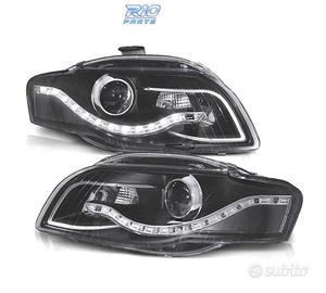 FARI AUDI A4 B7 04-08 LUCE DIURNA DRL SFONDO NERO