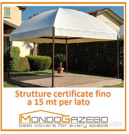 Gazebo fisso a pagoda 6x6 per tettoia e pergola