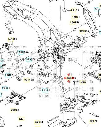 Supporto pedana post Sx Kawasaki Z750 350630062458