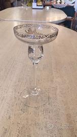 Candeliere in cristallo e argento