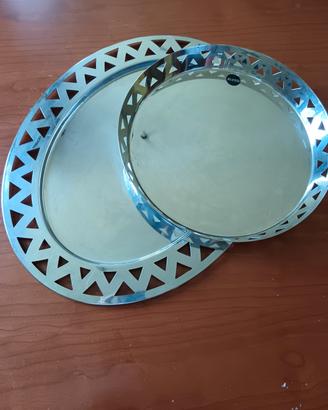 Coppia di Vassoi Alessi KK23 in Acciaio Inox 