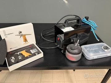 kit aerografia completo con 2 aerografi ed accesso