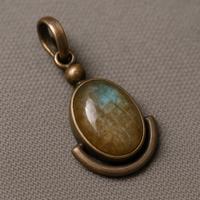 Ciondolo Argento 925 e Labradorite Natural Vintage