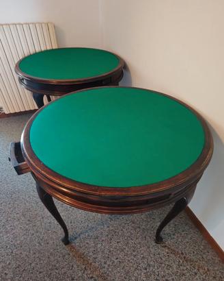 Coppia Tavoli da Gioco Antichi stile Queen Anne fi