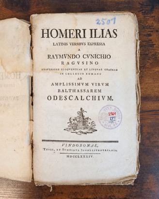 Raimondo Cunich Homeri Ilias 1784 Vienna - Iliade