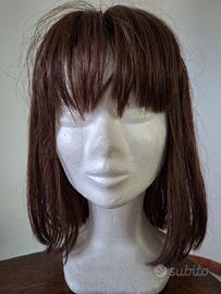 parrucca nuova di capelli veri castani