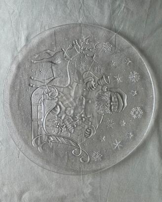 Piatto di vetro babbo natale